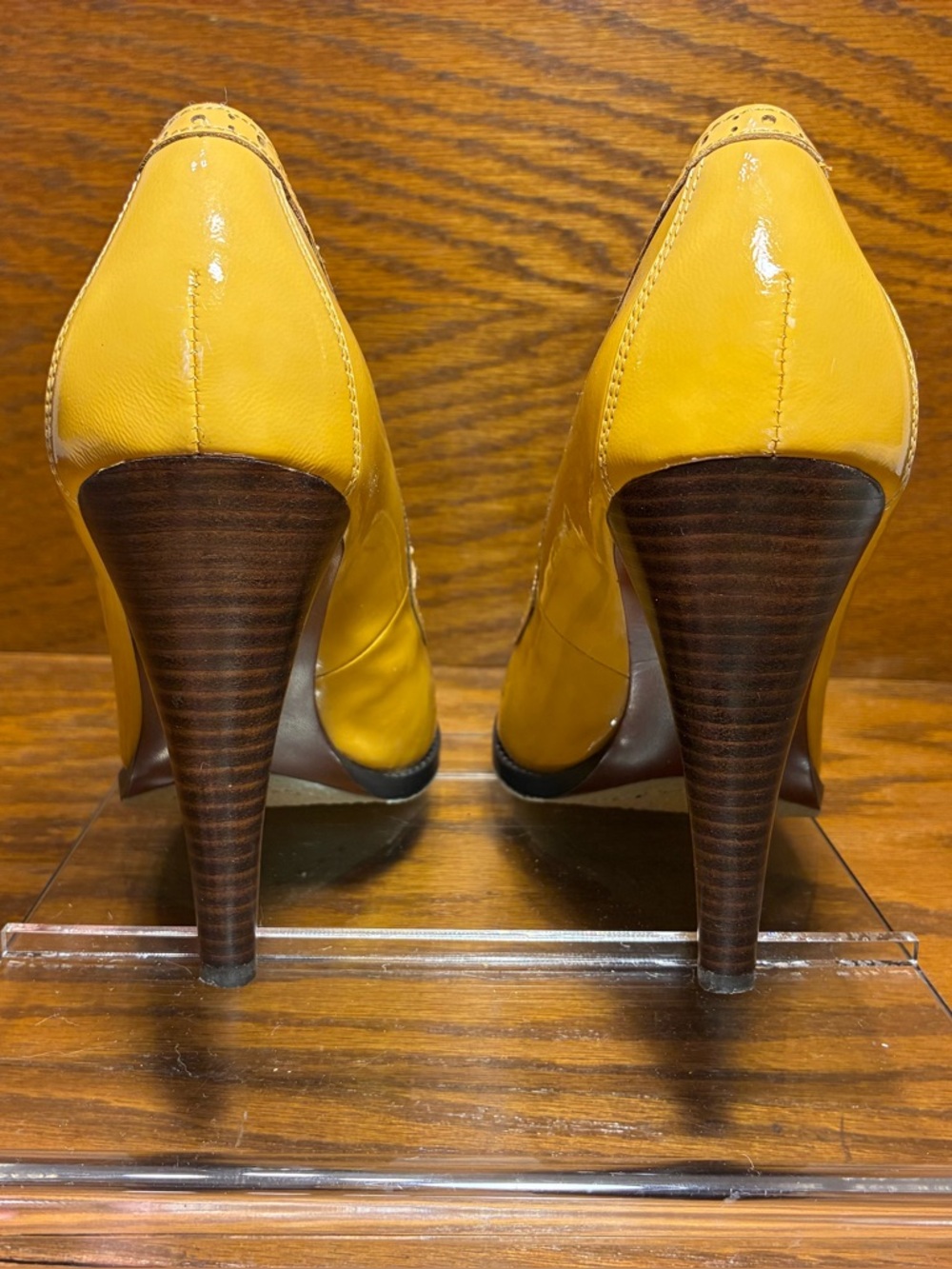 Sam Edelman Tan Patent Leather Tasseled Heeled Loafers Size 9 - Picture 6 of 15
